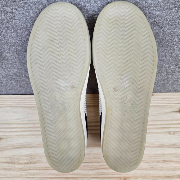 Rothy’s Lace Up Sneakers Classic Navy and Cream Striped - Picture 11 of 12